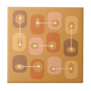 Abstract Squishy Cubes Burnt Orange Tile