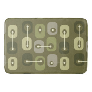 Abstract Squishy Cubes Olive Green Bath Mat