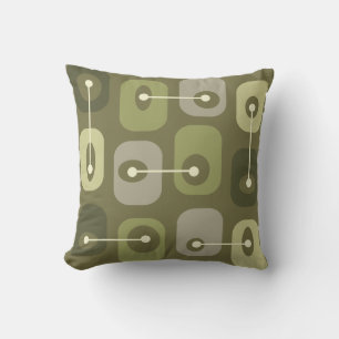 Abstract Squishy Cubes Olive Green Cushion