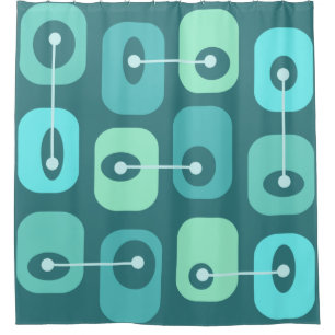 Abstract Squishy Cubes Turquoise Shower Curtain