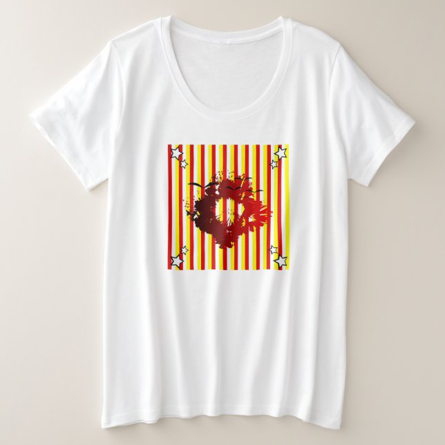 Abstract sriped plus size T-Shirt (Design Front)