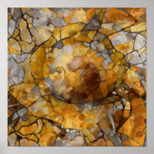 Abstract, stained glass, contemporary painting poster
