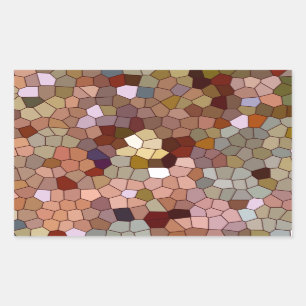 Abstract Stained Glass Copper Silver Metal Coins Rectangular Sticker
