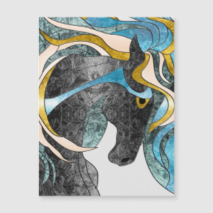 Abstract Stained Glass Horse Art – Modern Equine