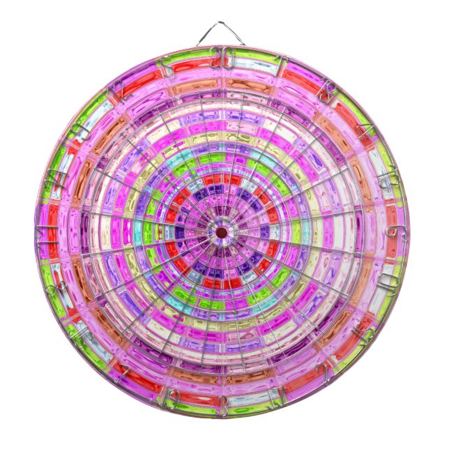 Abstract Stained Glass Mosaic Pattern #3 Dartboard (Front)