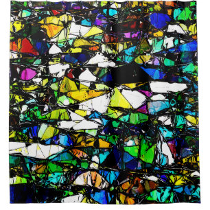 Abstract Stained Glass Shower Curtain