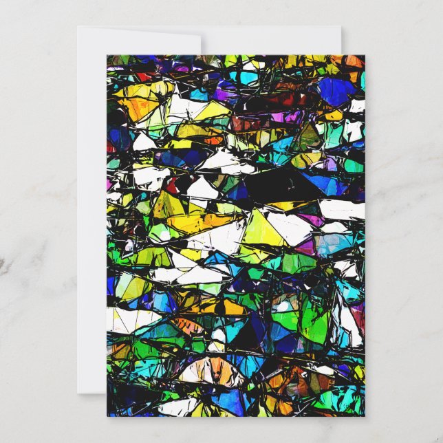 Abstract Stained Glass Thank You Card (Front)