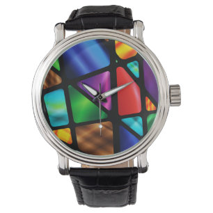 Abstract Stained Glass Window Watch