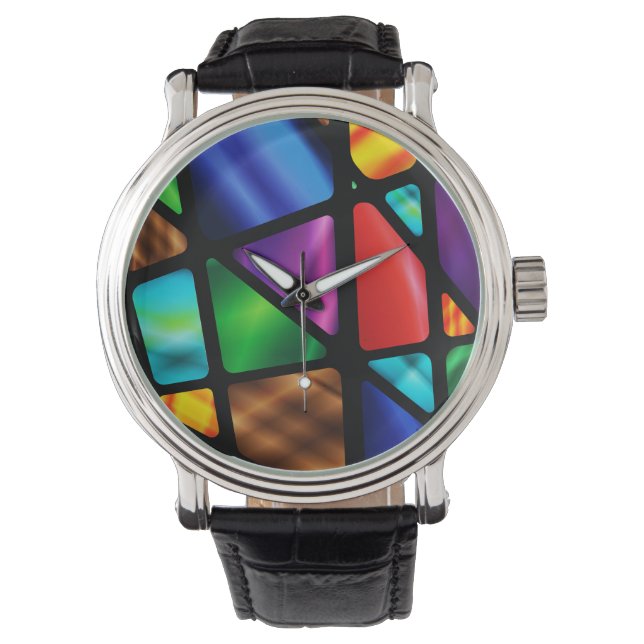 Abstract Stained Glass Window Watch (Front)