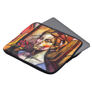 Abstract Stained Glass Woman Portrait Laptop Sleeve