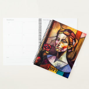 Abstract Stained Glass Woman Portrait Planner