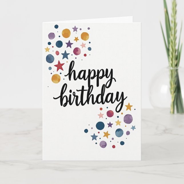 Abstract Star Birthday Card (Front)