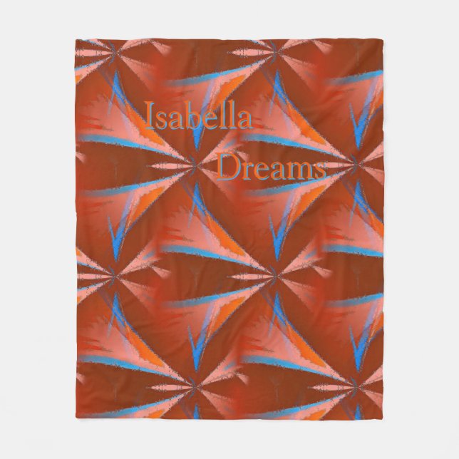 Abstract Star Pattern Personalized Fleece Blanket (Front)