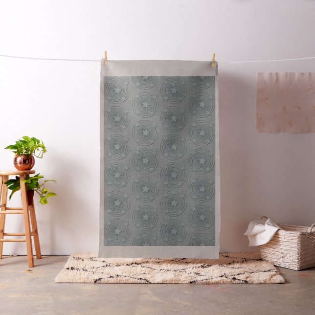 Abstract Star Style Spiral  Pattern Grey Fabric (In Situ)