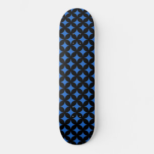 Abstract stars in black and blue skateboard