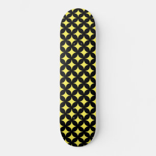 Abstract stars in black and yellow skateboard