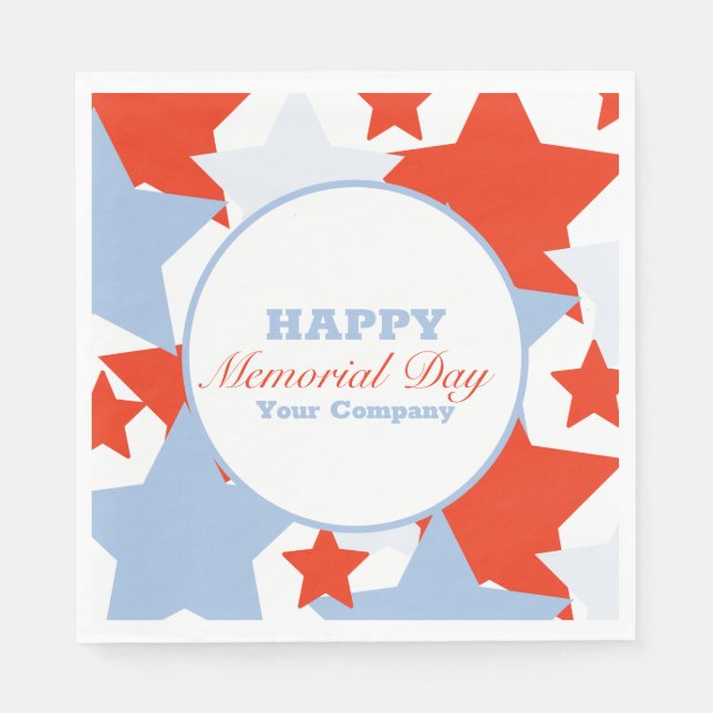 Abstract Stars Memorial Day Event Party Napkin (Front)