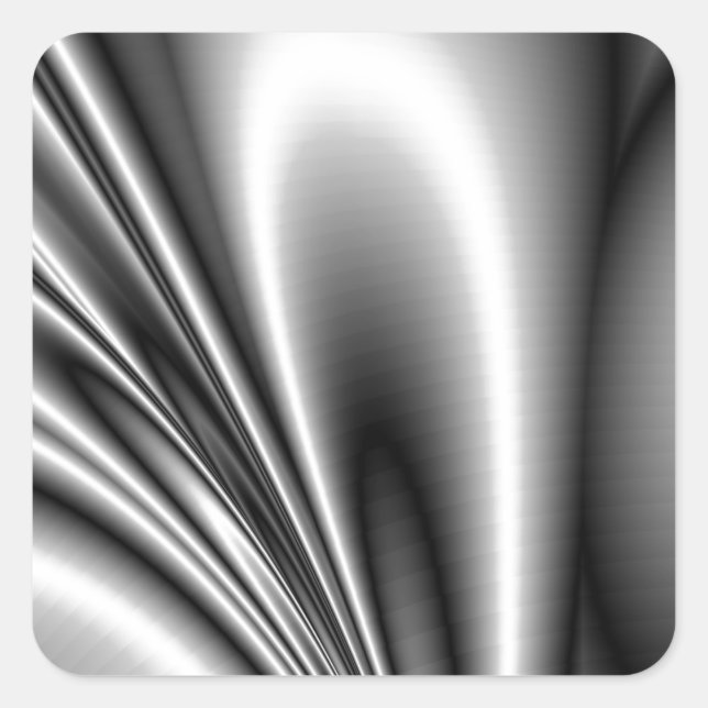 Abstract Steel Waves Metallic Look Square Sticker (Front)