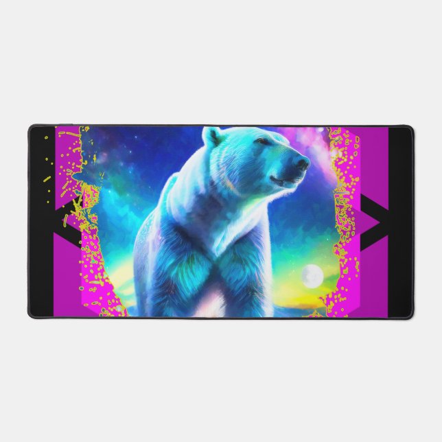 Abstract Stellar Bear Desk Mat (Front)