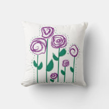Abstract Stiched Flowers pillow