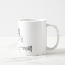 Abstract stick figure custom mug giraffe