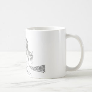 Abstract stick figure custom mug giraffe