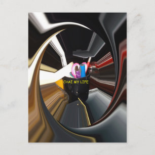 Abstract Still Life Tea Mug Office Stationary Art  Postcard