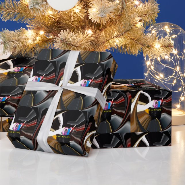 Abstract Still Life Tea Mug Office Stationary Art  Wrapping Paper (Holidays)