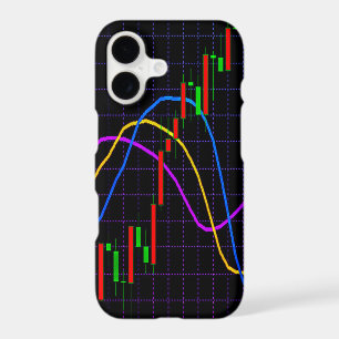 Abstract Stock Market Candlestick Chart on Black 