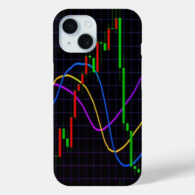 Abstract Stock Market Candlestick Chart on Black  Case-Mate iPhone Case (Back)
