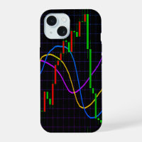Abstract Stock Market Candlestick Chart on Black