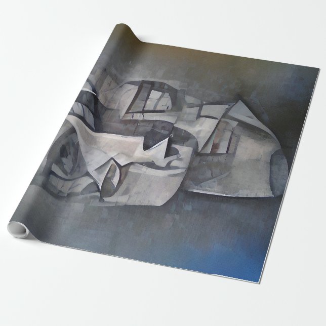 Abstract stone figure wrapping paper (Unrolled)
