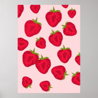Abstract Strawberry in Matisse Style