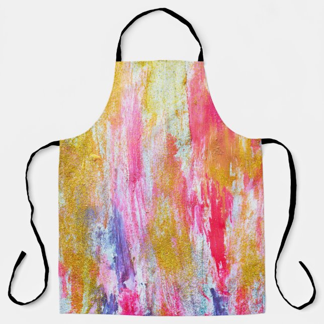 Abstract streams of paints on the wall. Modern tex Apron (Front)