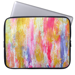 Abstract streams of paints on the wall. Modern tex Laptop Sleeve
