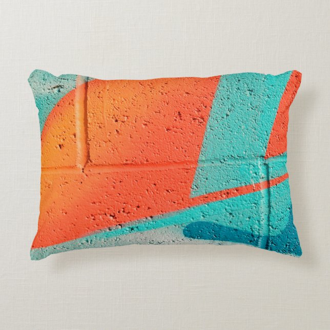 Abstract street art spray paint texture background decorative cushion (Front)