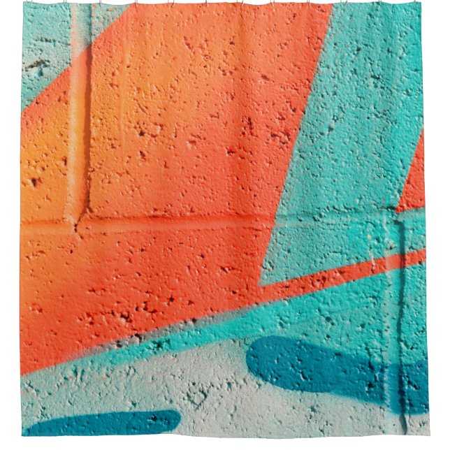 Abstract street art spray paint texture background shower curtain (Front)