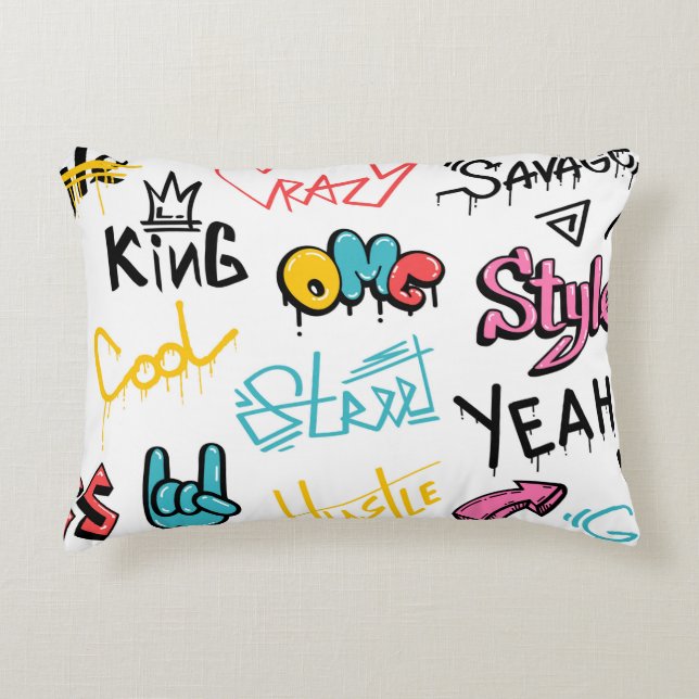 Abstract street graffiti lettering elements with g decorative cushion (Front)