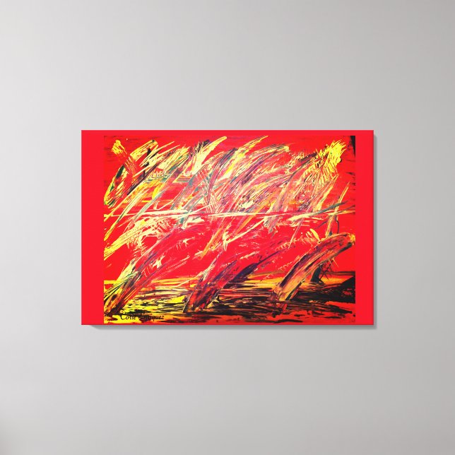 Abstract Stretch Canvas Print "Feather Blast" (Front)