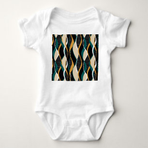 Abstract striped, colourful wavy pattern. baby bodysuit