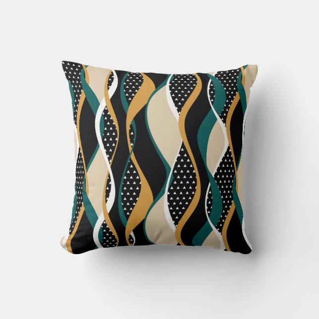 Abstract striped, colourful wavy pattern. cushion (Front)