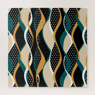 Abstract striped, colourful wavy pattern. jigsaw puzzle