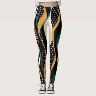 Abstract striped, colourful wavy pattern. leggings