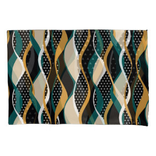 Abstract striped, colourful wavy pattern. pillowcase