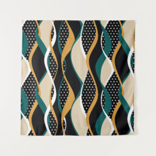Abstract striped, colourful wavy pattern. tapestry