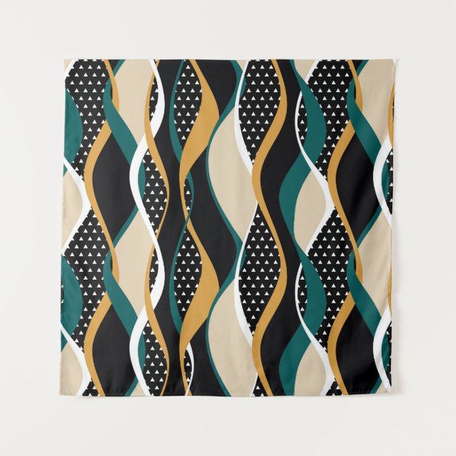 Abstract striped, colourful wavy pattern. tapestry (Front)
