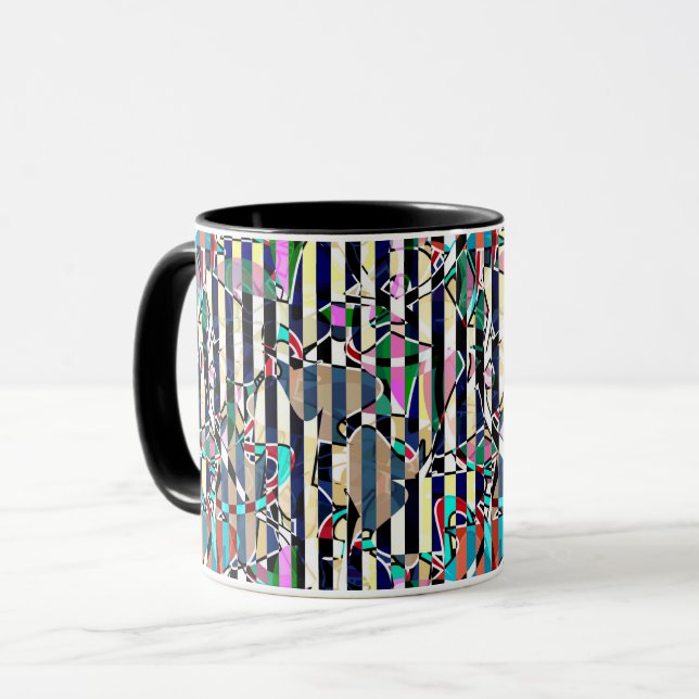 Abstract striped pattern mug (Front Left)