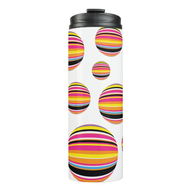abstract striped raindrops seamless pattern multic thermal tumbler (Front)