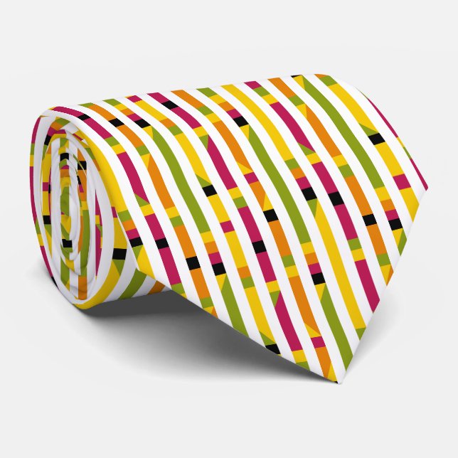 Abstract Stripes 170615 (1) - With White Tie (Rolled)