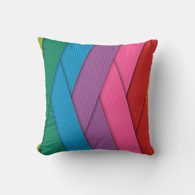 Abstract stripes, colourful, cushion (Front)